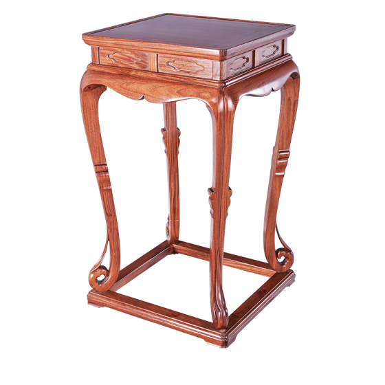 几3-0三弯腿带托尼方花几花架盆景架花台明式家具晋作家具唐人居家具红木家具国家级非遗收藏品艺术品