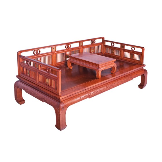 围栏罗汉床两件套明式家具晋作家具唐人居家具红木家具国家级非遗收藏品艺术品