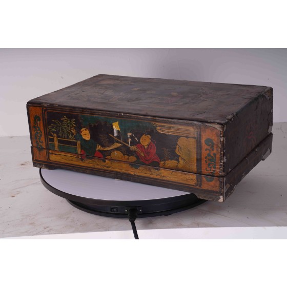 32-0木盒漆盒漆箱百宝盒花卉纹盒收纳民俗老物件复古装饰怀旧摆设空间陈设器物之美